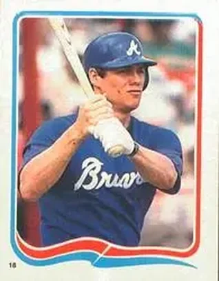 1985 Fleer Star Stickers #18 - Dale Murphy - Atlanta Braves