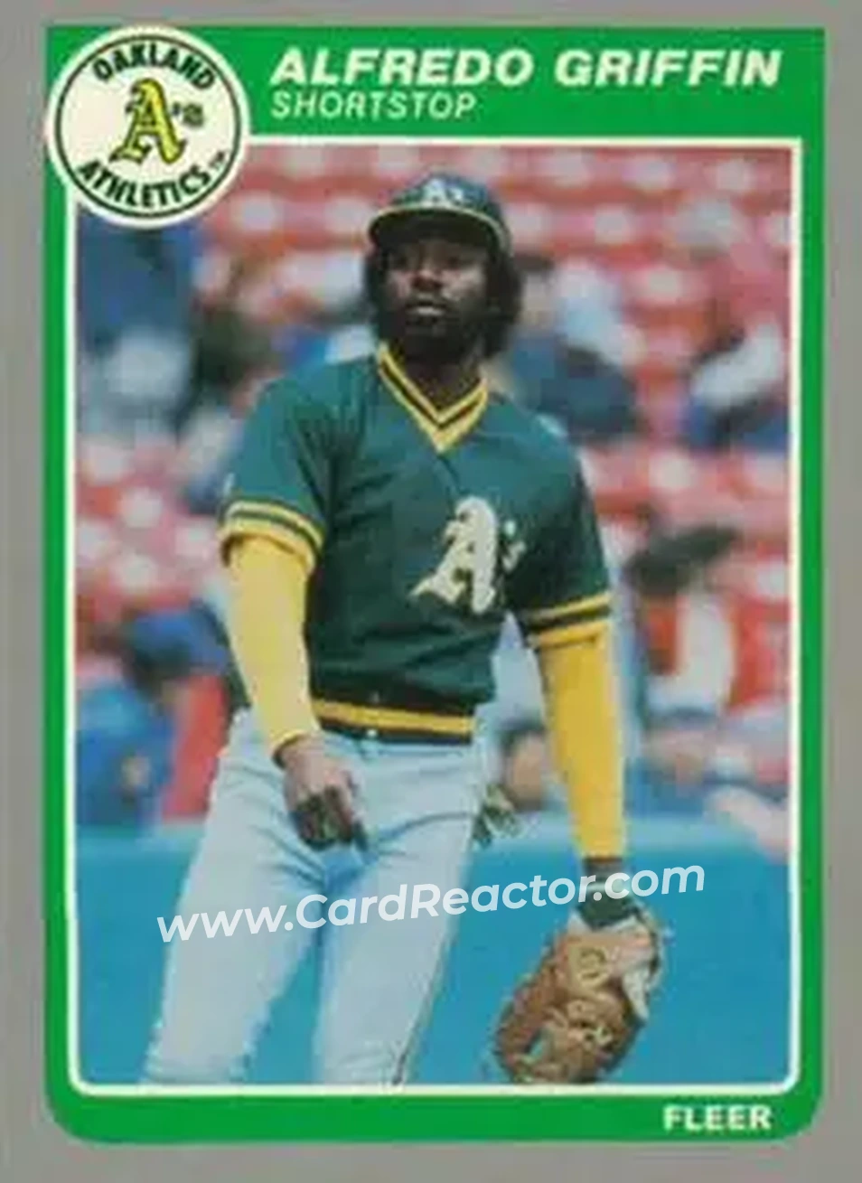1985 Fleer Update #U-47 - Alfredo Griffin - Oakland Athletics - Front