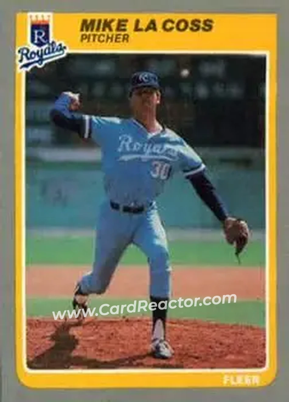 1985 Fleer Update #U-66 - Mike LaCoss - Kansas City Royals - Front