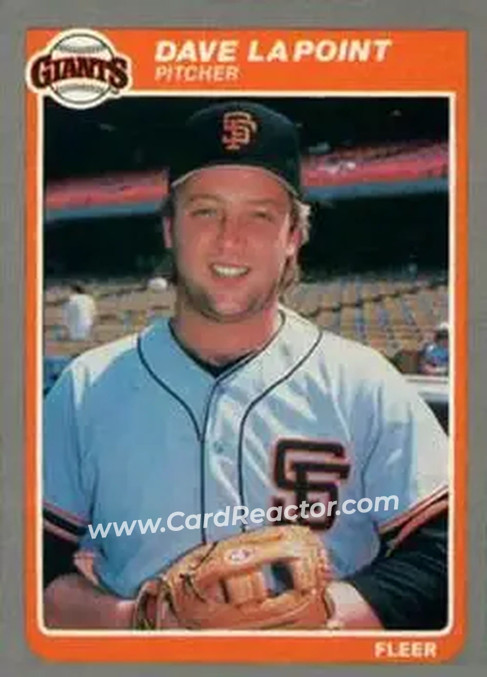 1985 Fleer Update #U-68 - Dave LaPoint - San Francisco Giants - Front