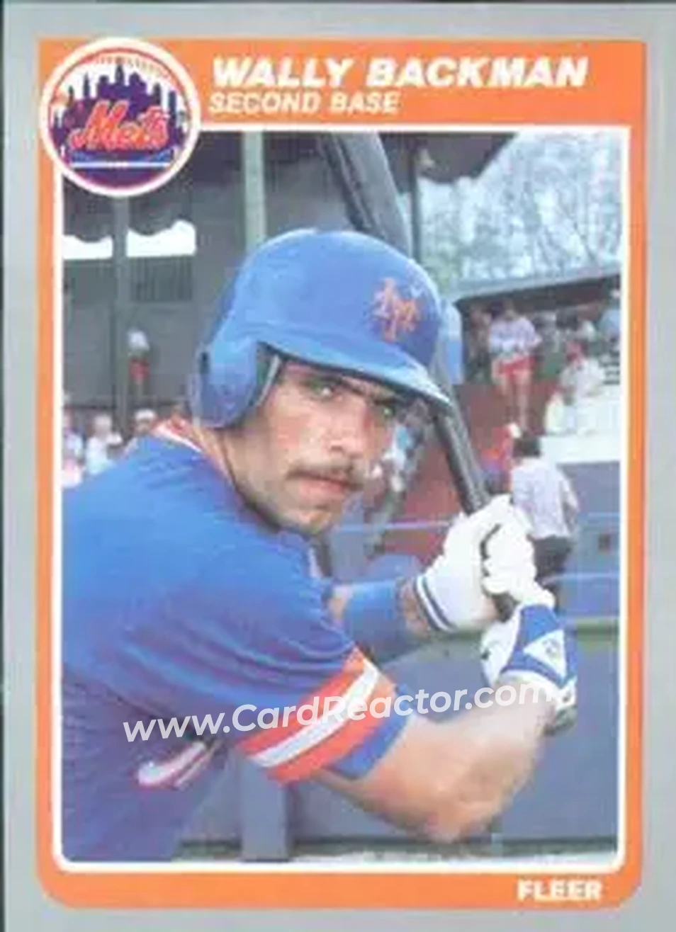 1985 Fleer #72 - Wally Backman - New York Mets - Front