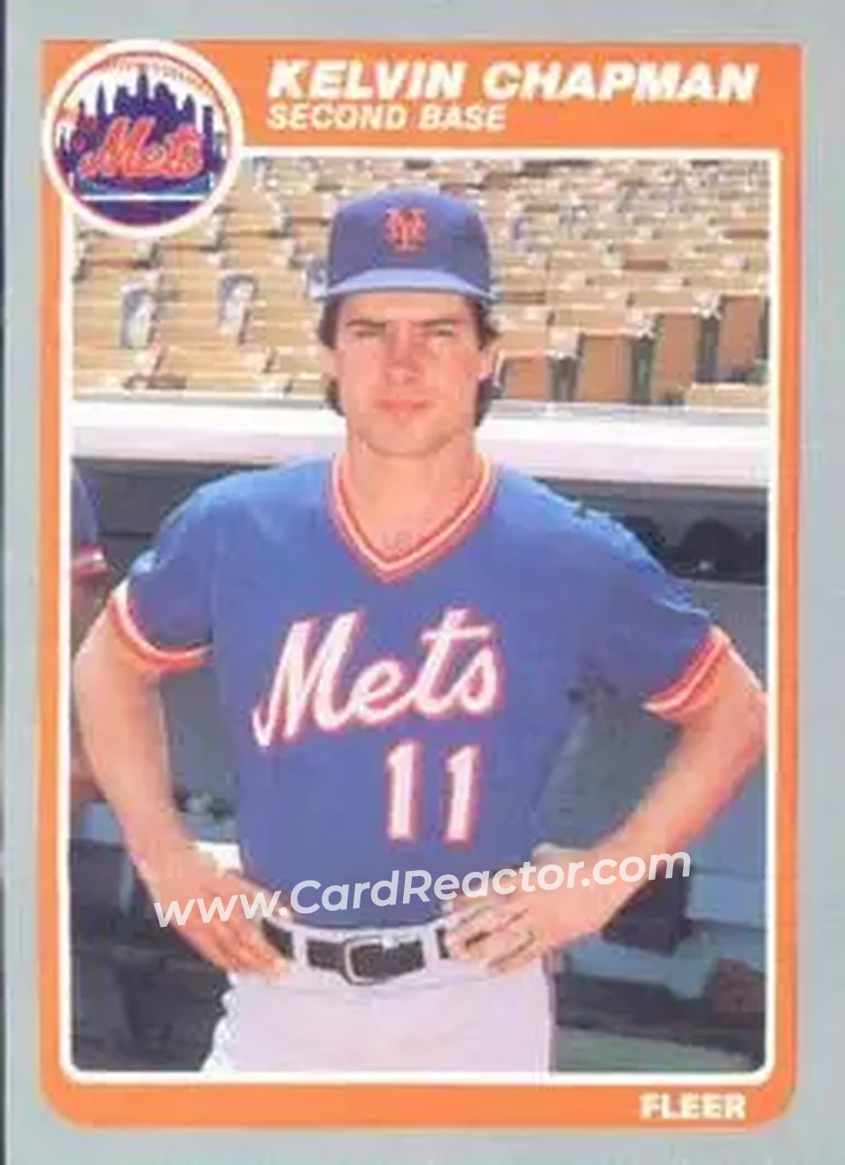 1985 Fleer #75 - Kelvin Chapman - New York Mets - Front 1985 Fleer #75 - Kelvin Chapman - New York Mets - Front
