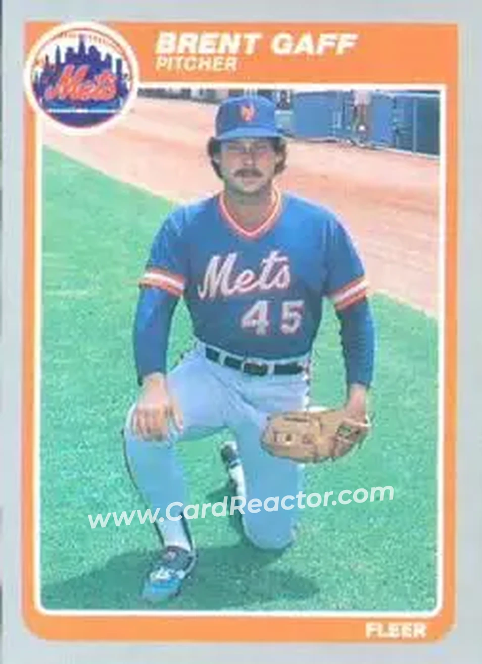 1985 Fleer #80 - Brent Gaff - New York Mets - Front
