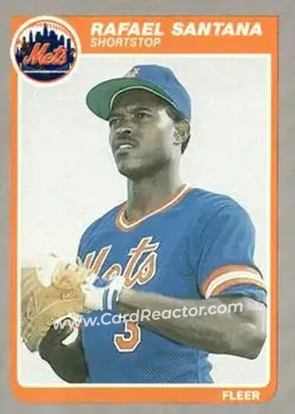 1985 Fleer #90 - Rafael Santana - New York Mets - Front