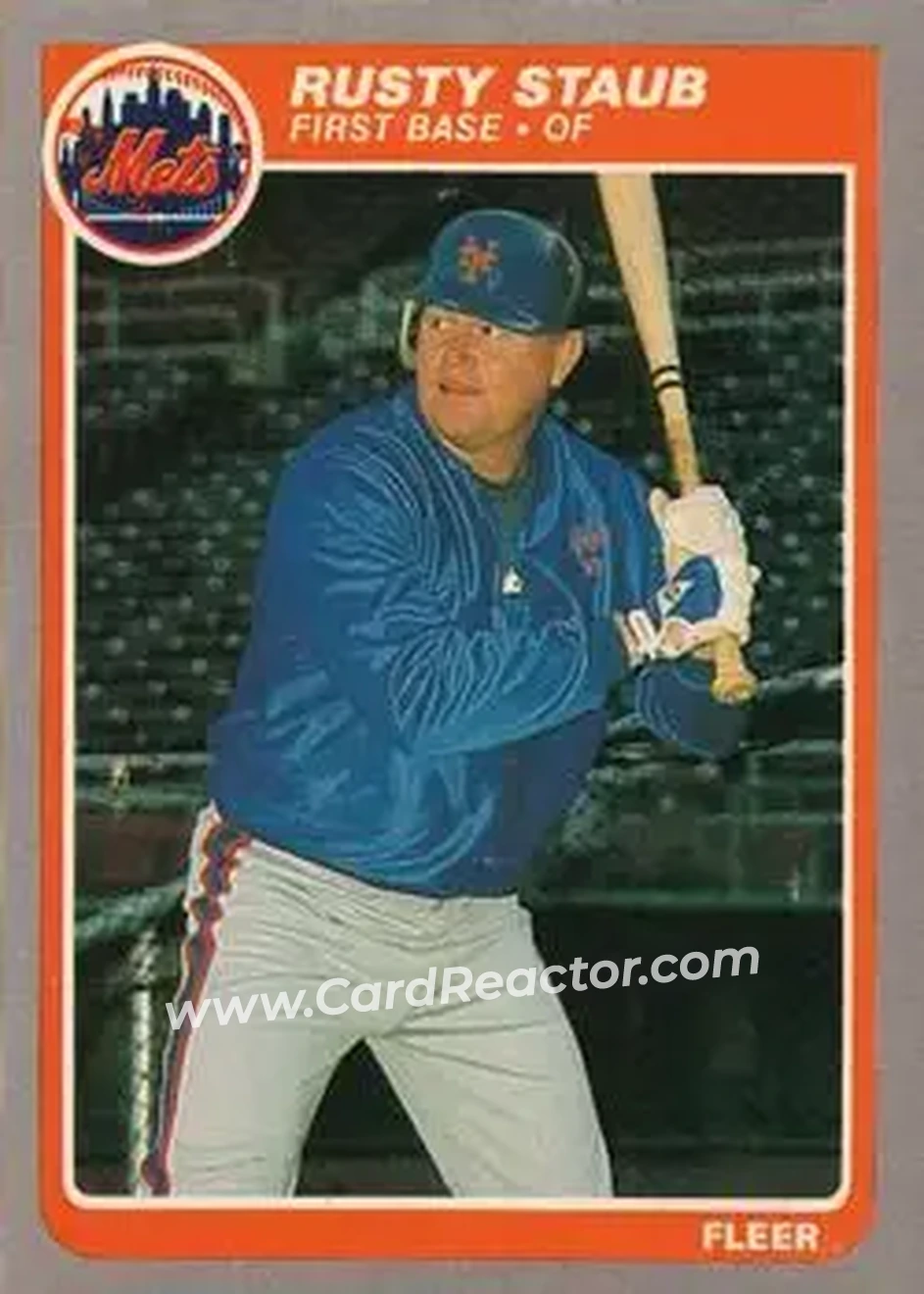 1985 Fleer #92 - Rusty Staub - New York Mets - Front