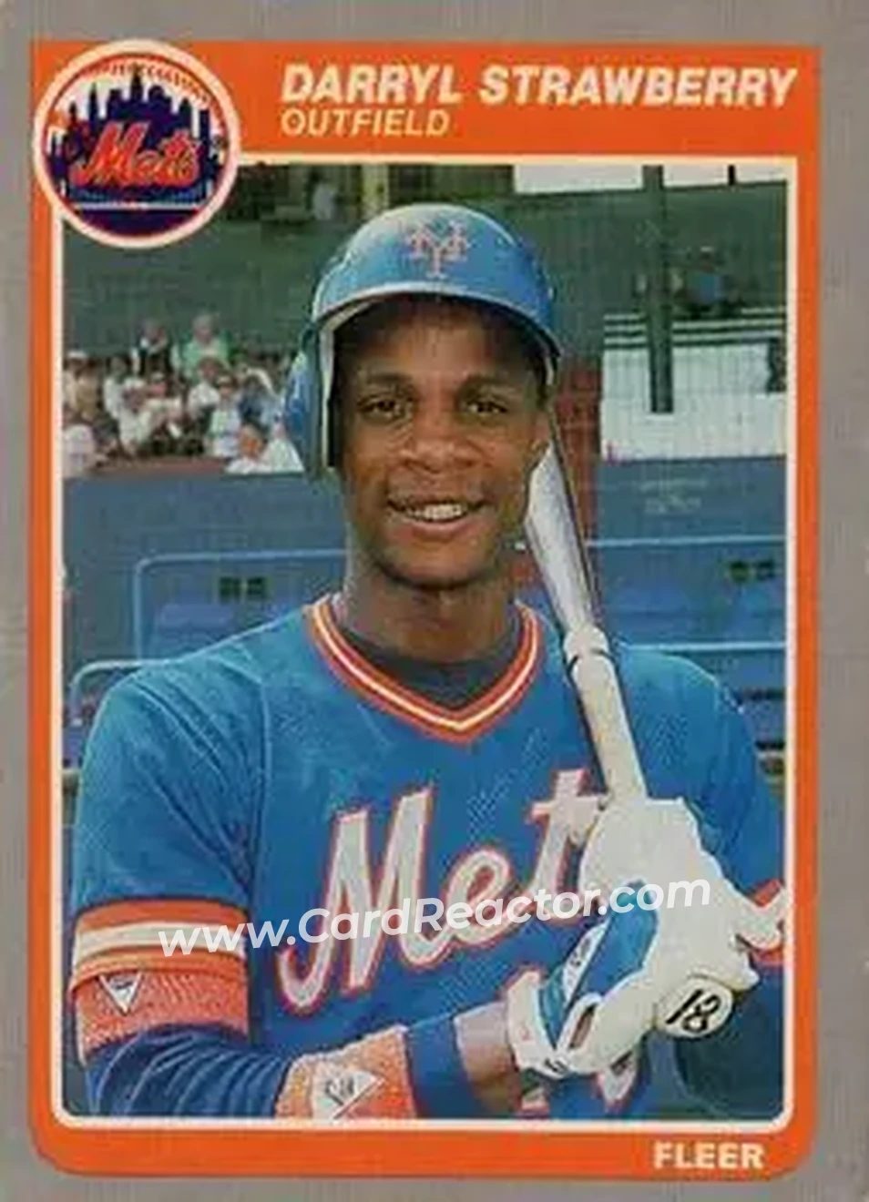 1985 Fleer #93 - Darryl Strawberry - New York Mets - Front