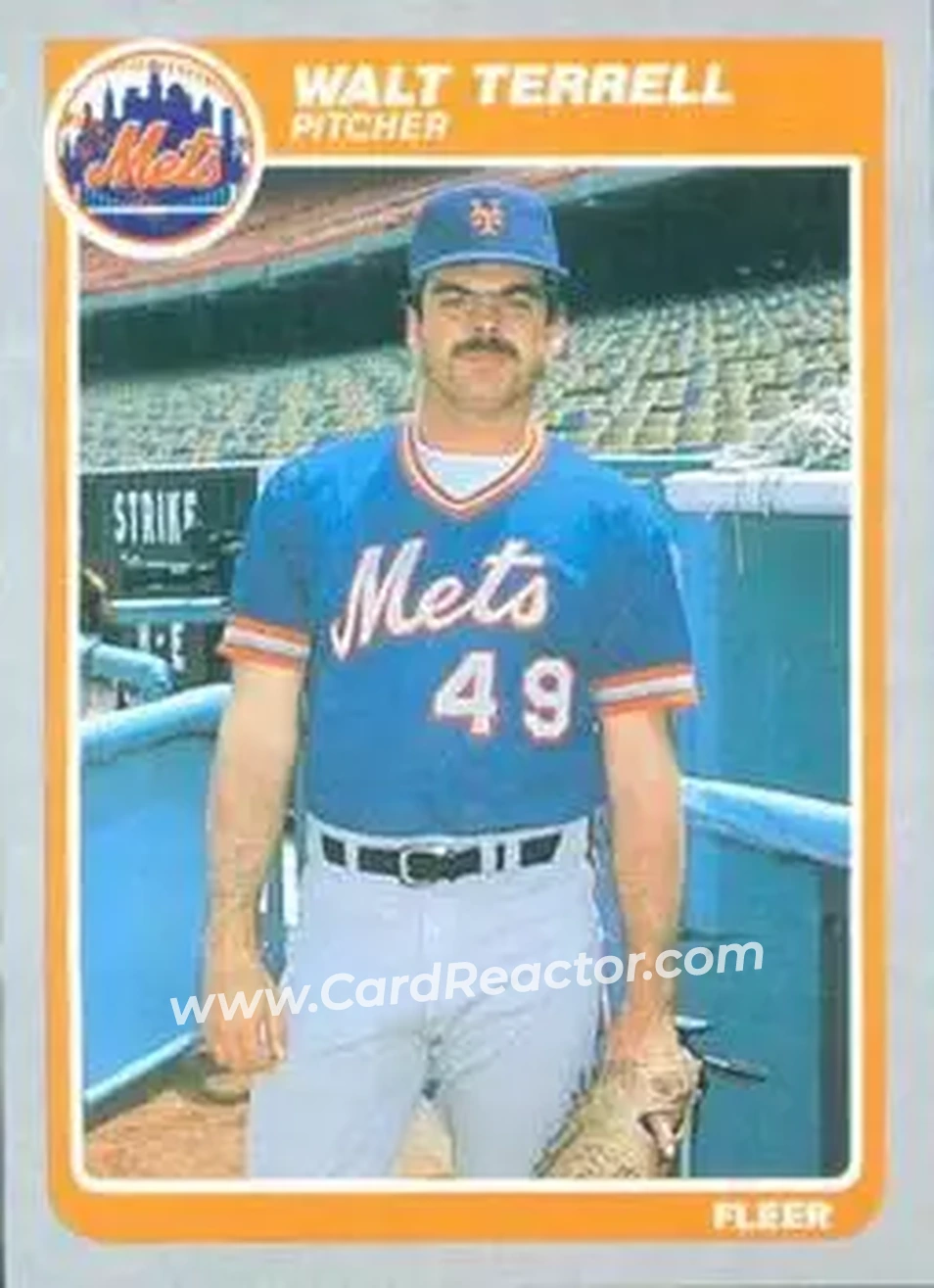 1985 Fleer #94 - Walt Terrell - New York Mets - Front