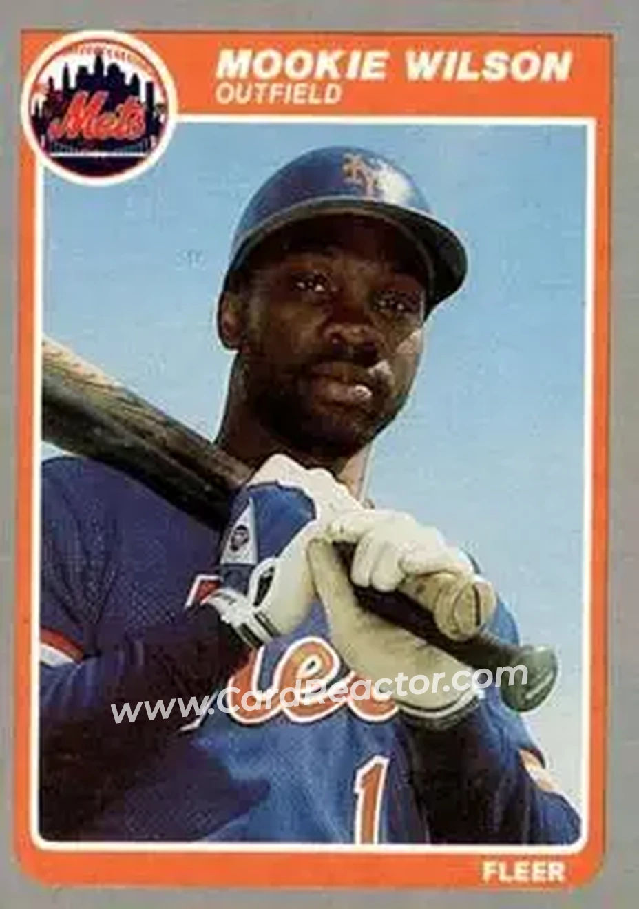 1985 Fleer #95 - Mookie Wilson - New York Mets - Front