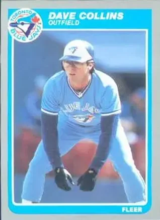 1985 Fleer #102 - Dave Collins - Toronto Blue Jays