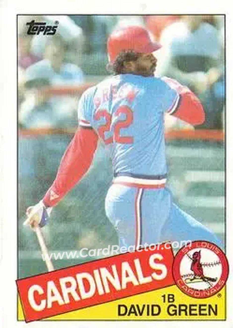 1985 Topps #87 - David Green - St. Louis Cardinals - Front
