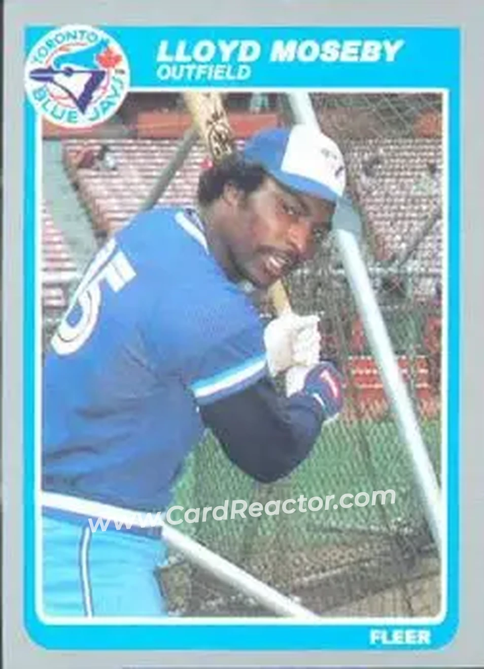 1985 Fleer #115 - Lloyd Moseby - Toronto Blue Jays - Front