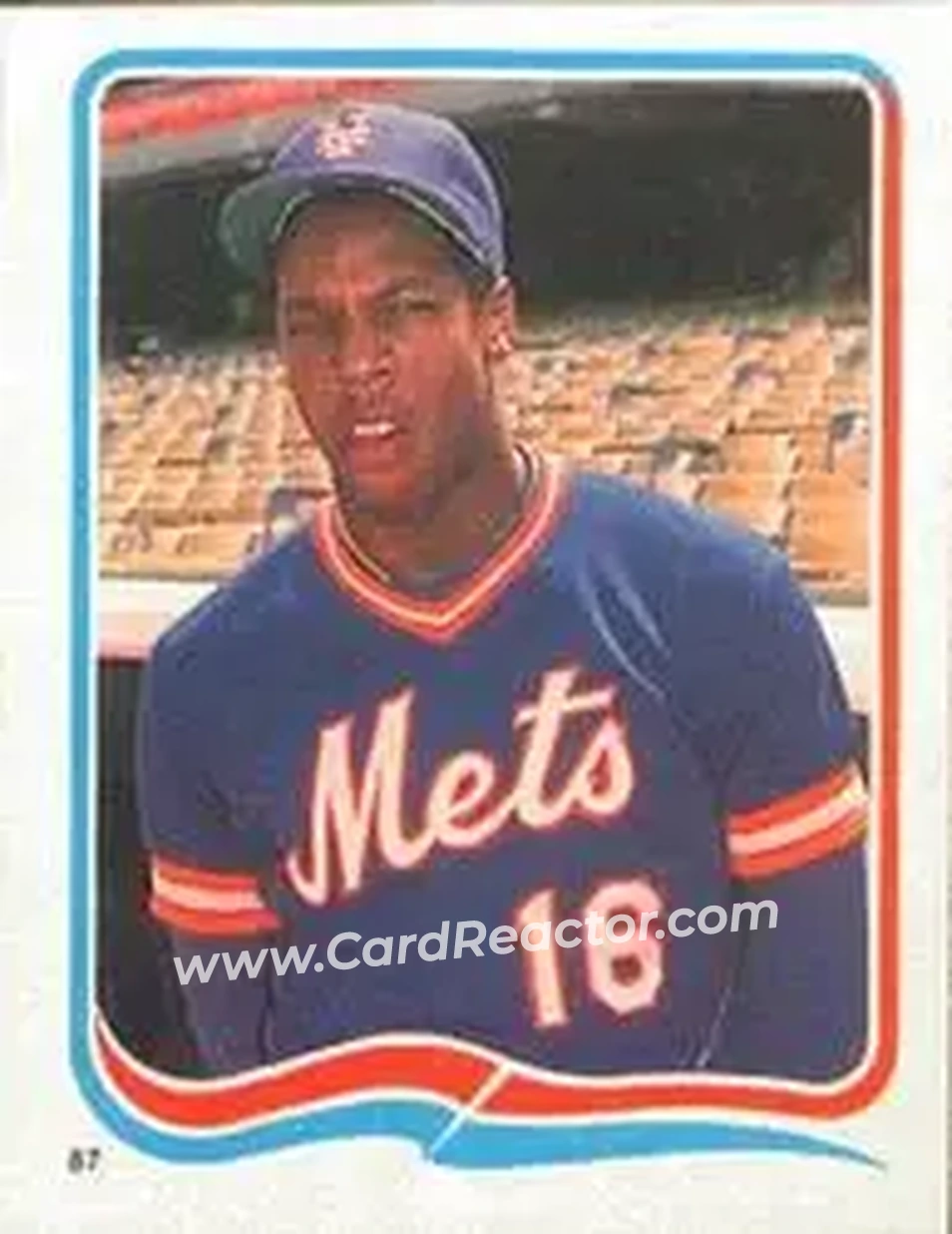 1985 Fleer Star Stickers #87 - Dwight Gooden - New York Mets - Front 1985 Fleer Star Stickers #87 - Dwight Gooden - New York Mets - Front