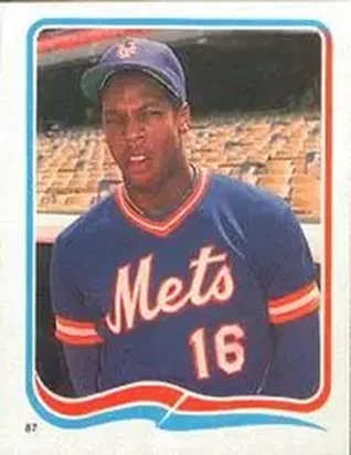 1985 Fleer Star Stickers #87 - Dwight Gooden - New York Mets