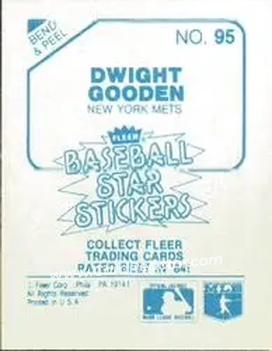 1985 Fleer Star Stickers #95 - Dwight Gooden - New York Mets - Back
