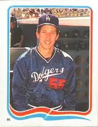 1985 Fleer Star Stickers #96 - Orel Hershiser - Los Angeles Dodgers