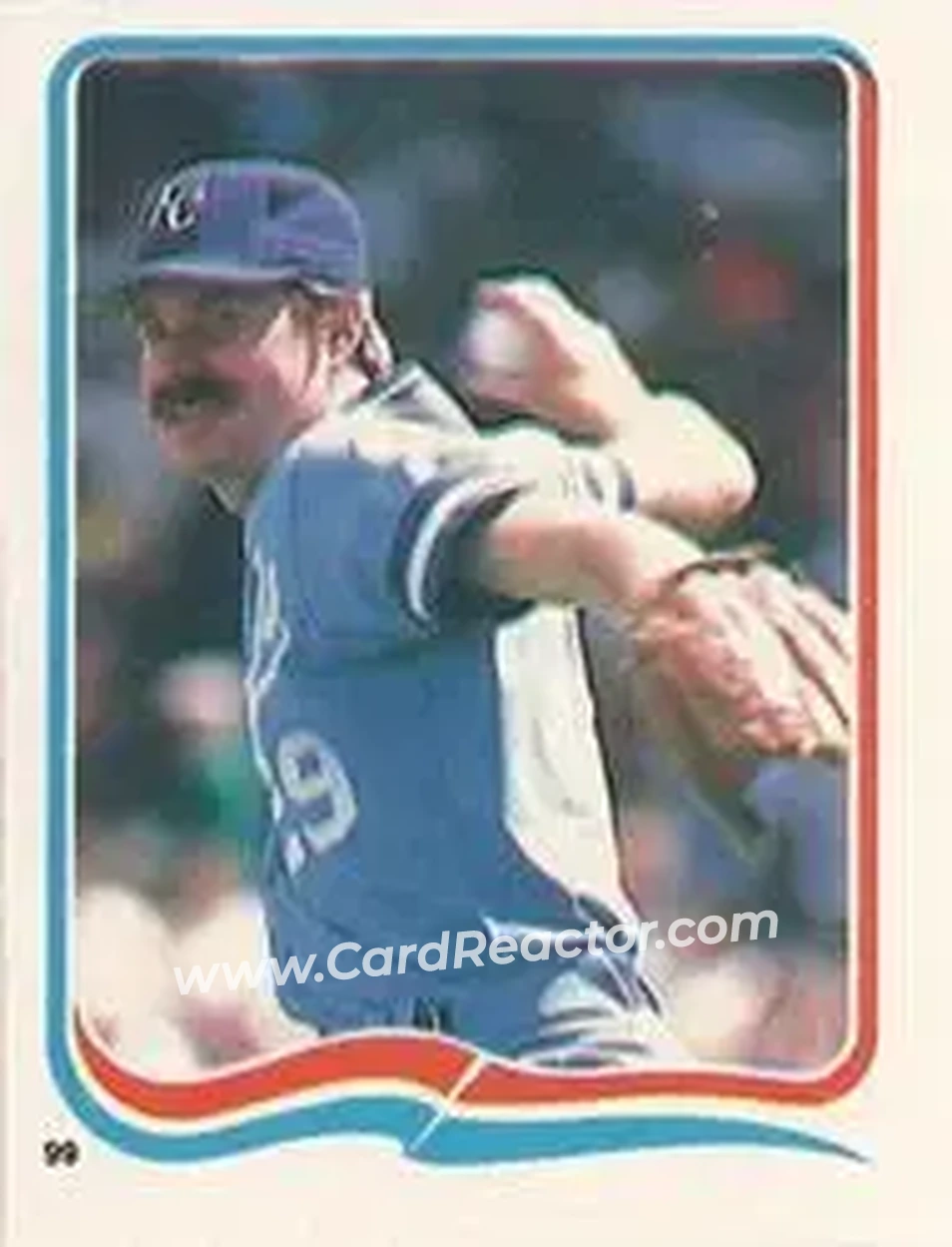 1985 Fleer Star Stickers #99 - Dan Quisenberry - Kansas City Royals - Front