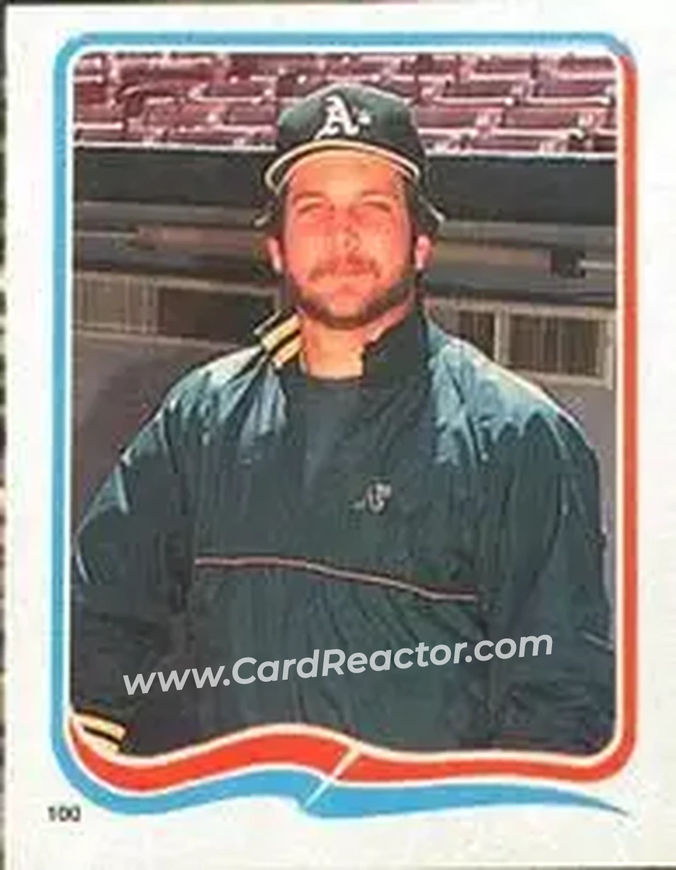 1985 Fleer Star Stickers #100 - Bill Caudill - Oakland Athletics - Front