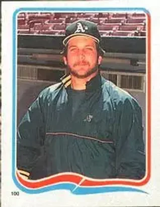 1985 Fleer Star Stickers #100 - Bill Caudill - Oakland Athletics