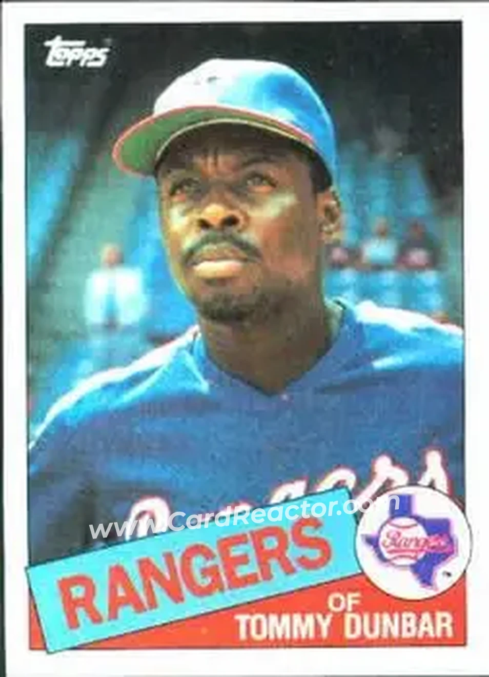 1985 Topps #102 - Tommy Dunbar - Texas Rangers - Front 1985 Topps #102 - Tommy Dunbar - Texas Rangers - Front