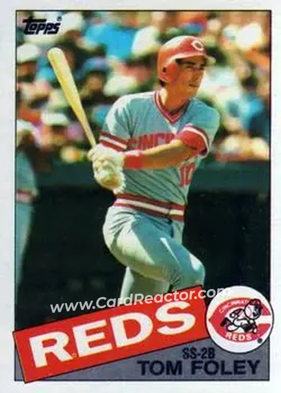 1985 Topps #107 - Tom Foley - Cincinnati Reds - Front