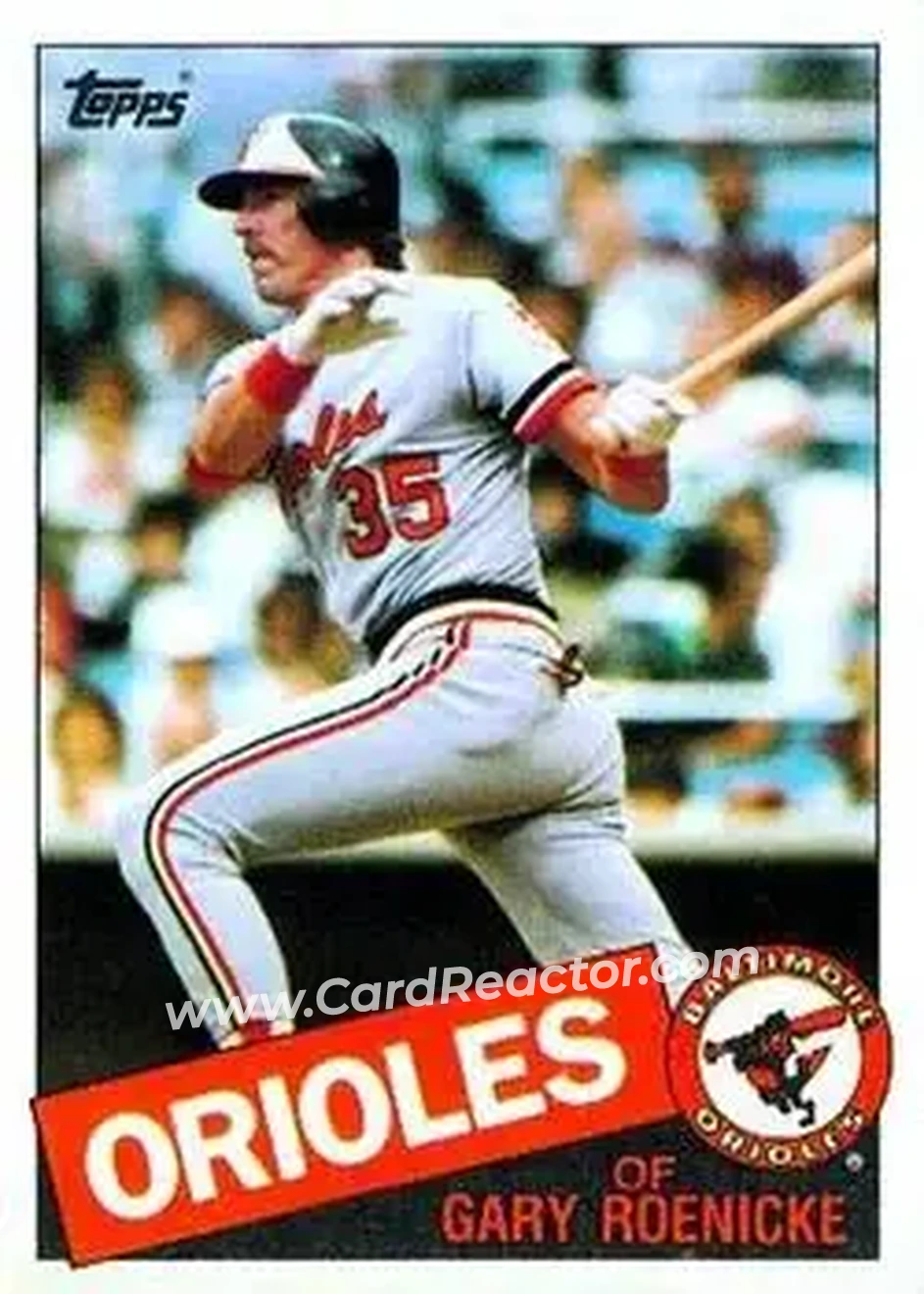1985 Topps #109 - Gary Roenicke - Baltimore Orioles - Front