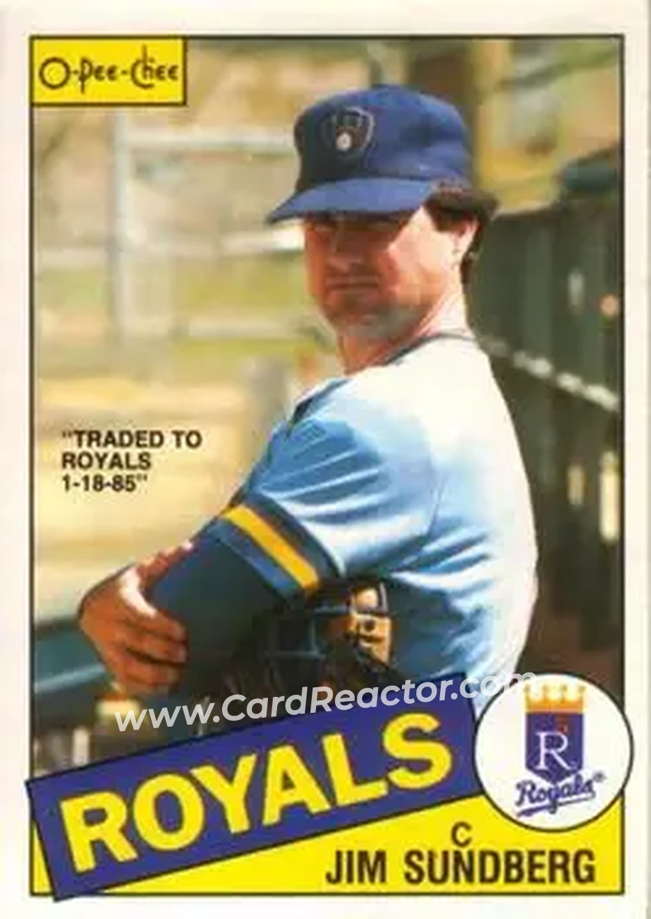 1985 O-Pee-Chee #102 - Jim Sundberg - Kansas City Royals - Front