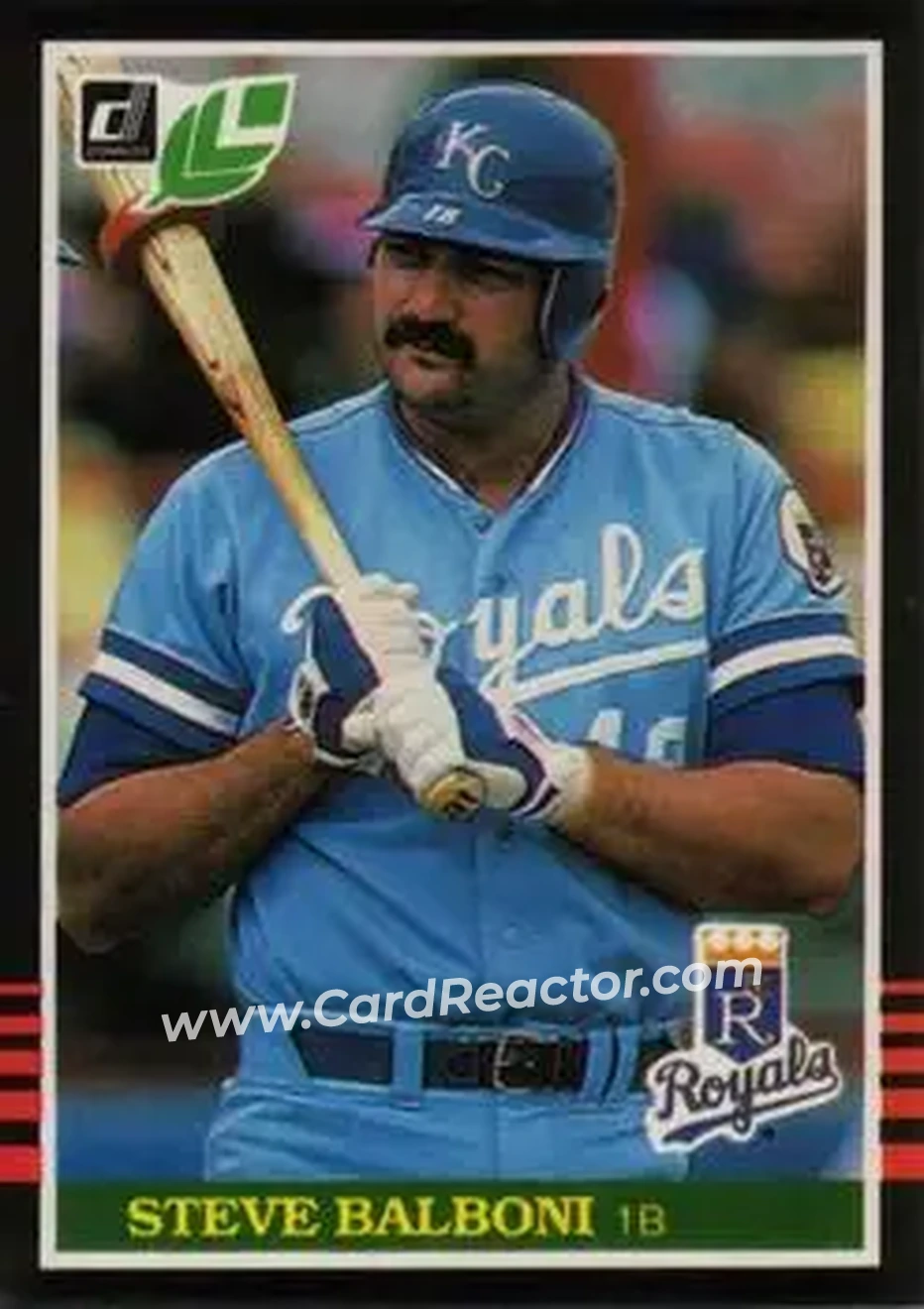 1985 Leaf #95 - Steve Balboni - Kansas City Royals - Front