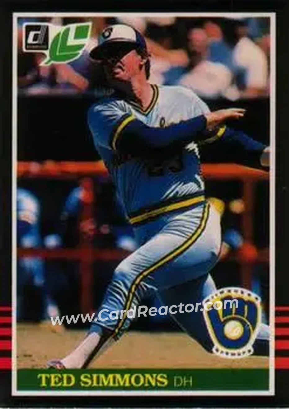 1985 Leaf #104 - Ted Simmons - Milwaukee Brewers - Front