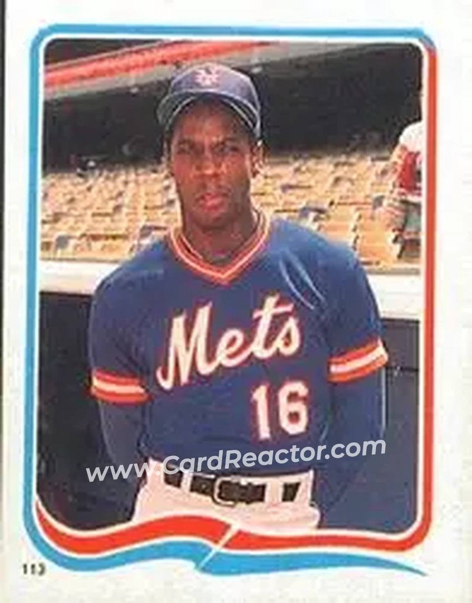 1985 Fleer Star Stickers #113 - Dwight Gooden - New York Mets - Front 1985 Fleer Star Stickers #113 - Dwight Gooden - New York Mets - Front