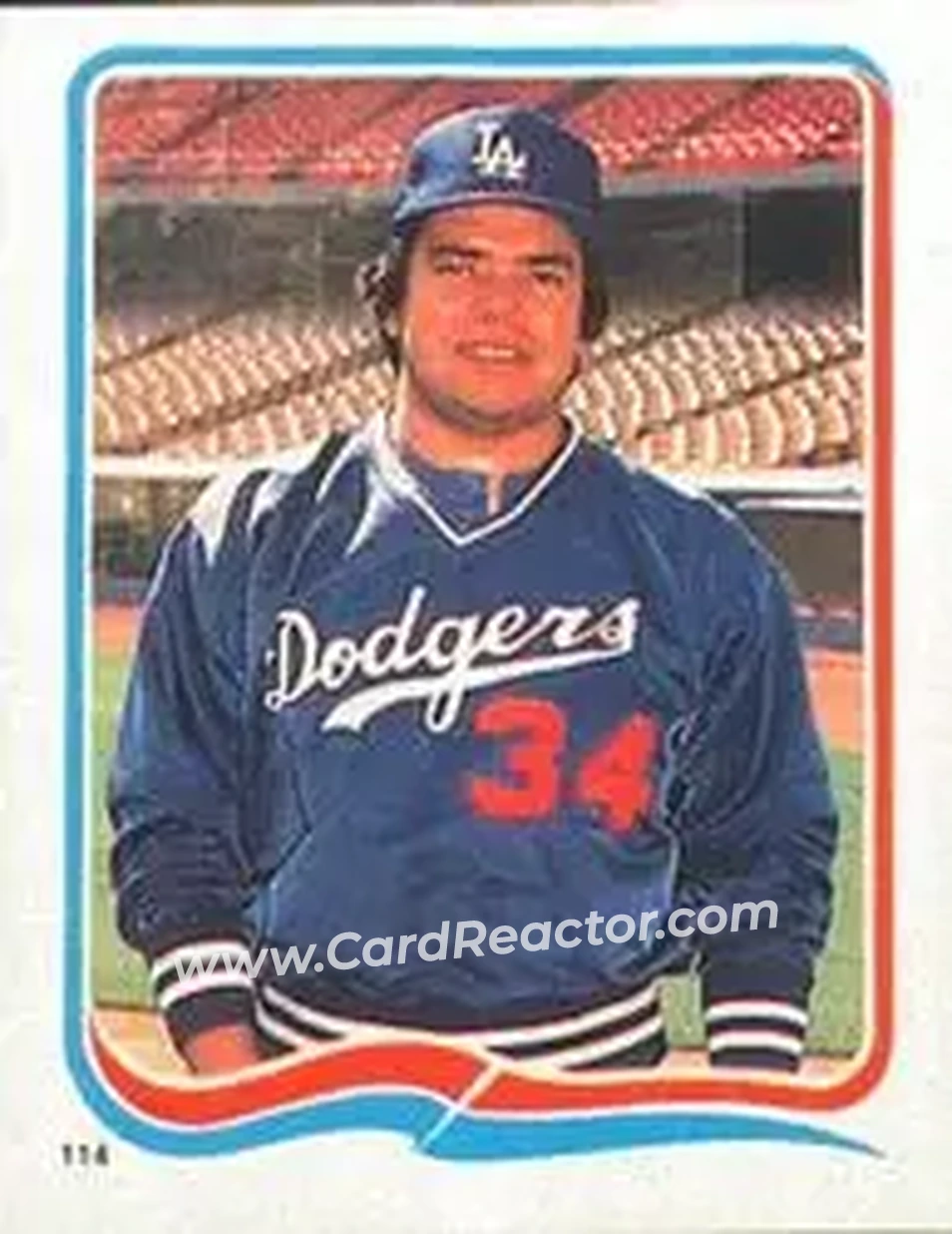 1985 Fleer Star Stickers #114 - Fernando Valenzuela - Los Angeles Dodgers - Front