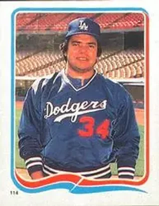 1985 Fleer Star Stickers #114 Fernando Valenzuela