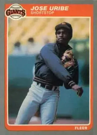 1985 Fleer Update #U-124 - Jose Uribe - San Francisco Giants 1985 Fleer Update #U-124 - Jose Uribe - San Francisco Giants