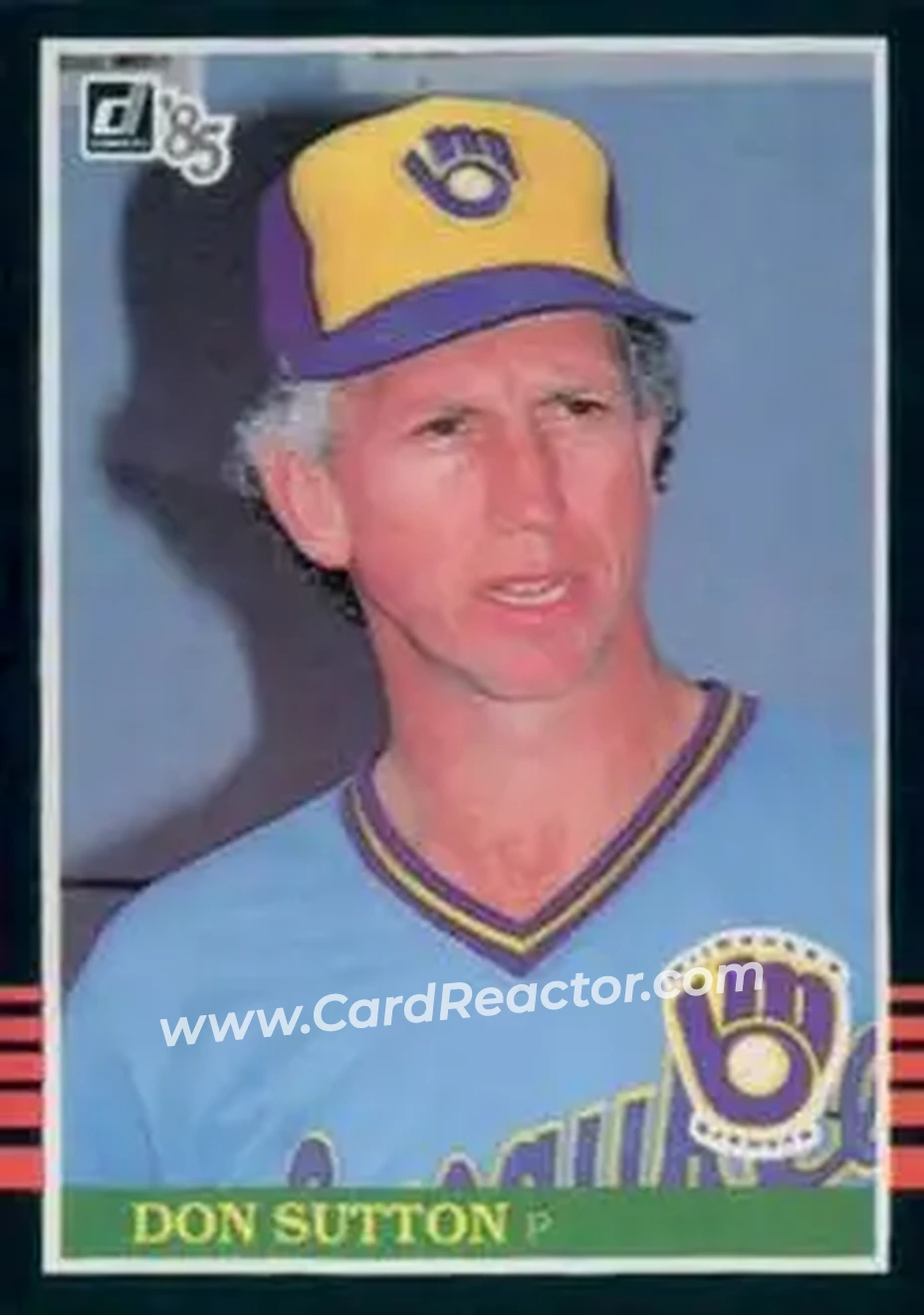 1985 Donruss #107 - Don Sutton - Milwaukee Brewers - Front
