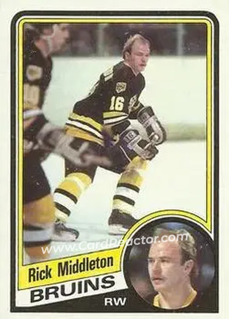 1984-85 Topps #8 - Rick Middleton - Boston Bruins - Front