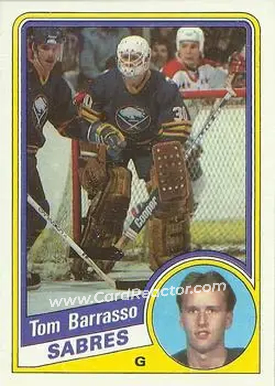 1984-85 Topps #14 - Tom Barrasso - Buffalo Sabres - Front