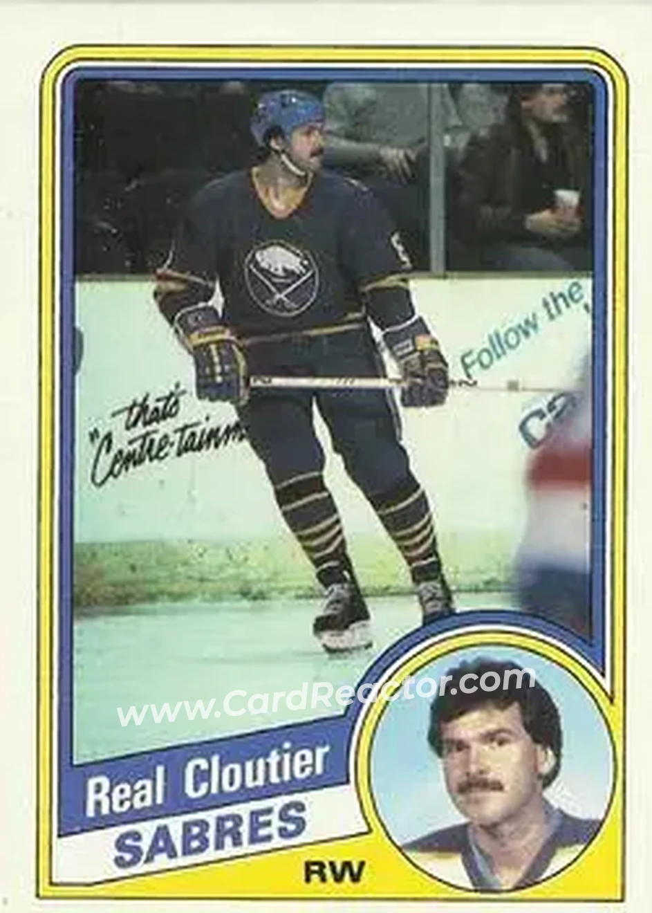 1984-85 Topps #15 - Real Cloutier - Buffalo Sabres - Front