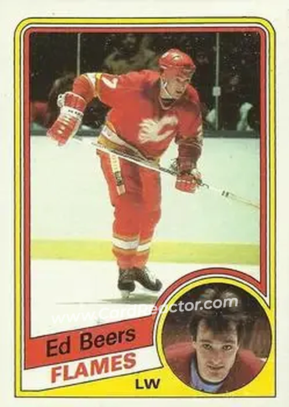 1984-85 Topps #24 - Ed Beers - Calgary Flames - Front