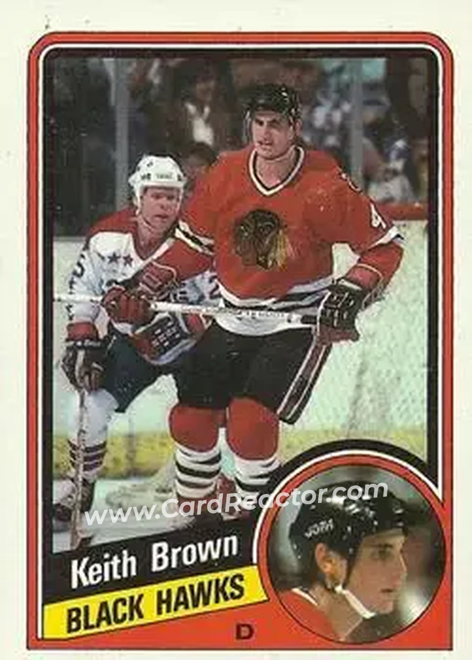 1984-85 Topps #28 - Keith Brown - Chicago Blackhawks - Front