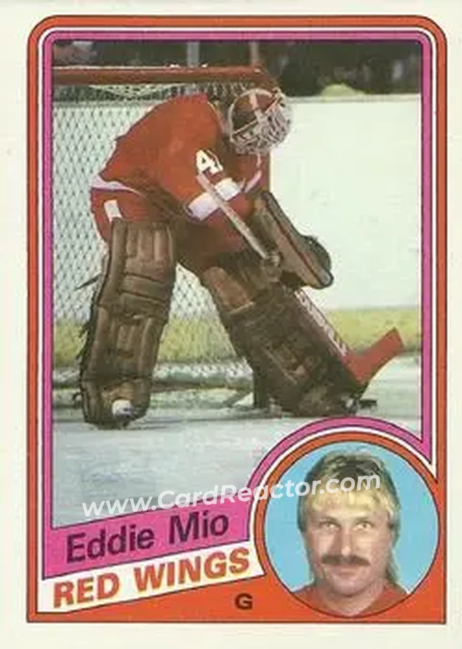 1984-85 Topps #45 - Eddie Mio - Detroit Red Wings - Front