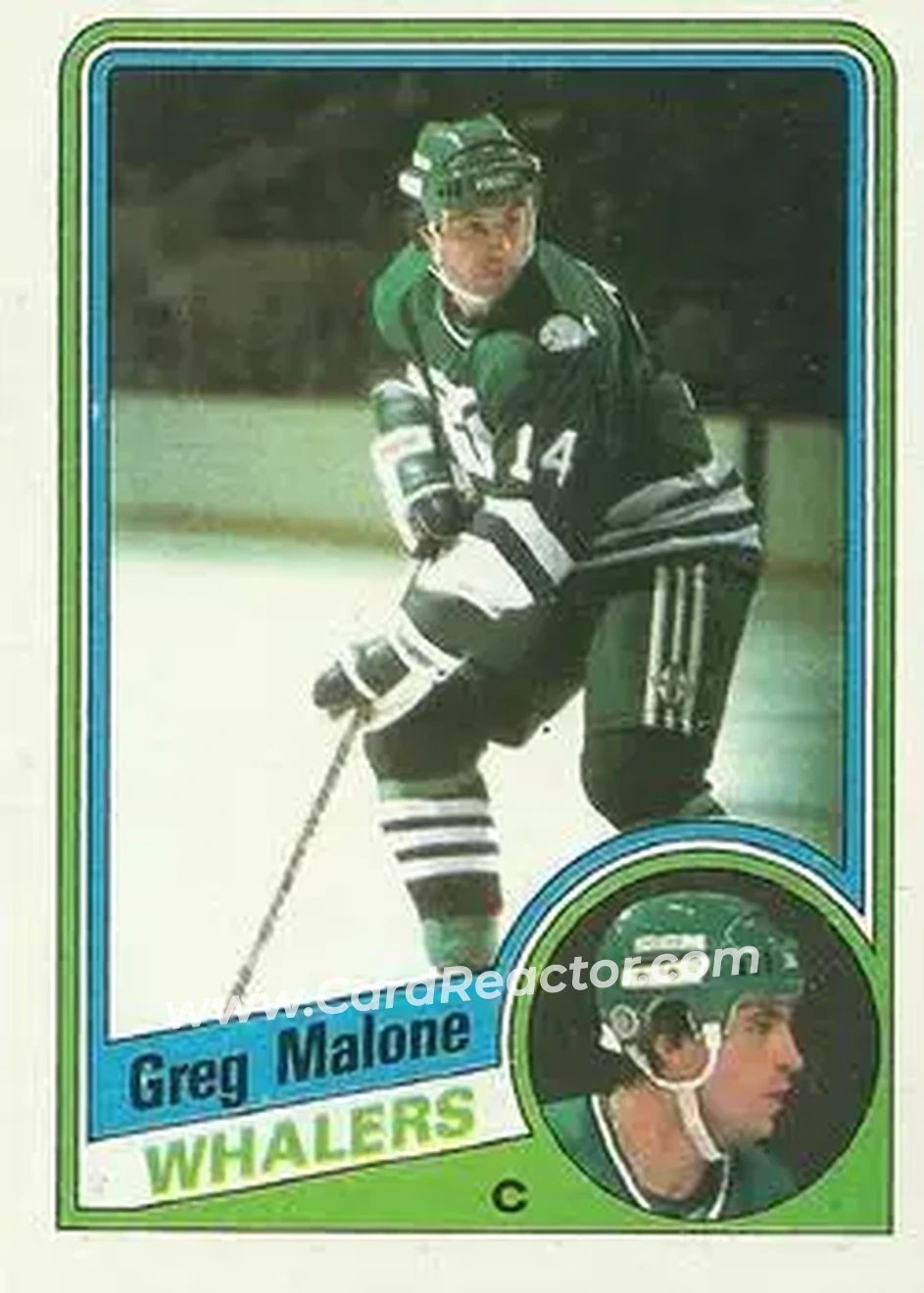 1984-85 Topps #57 - Greg Malone - Hartford Whalers - Front 1984-85 Topps #57 - Greg Malone - Hartford Whalers - Front