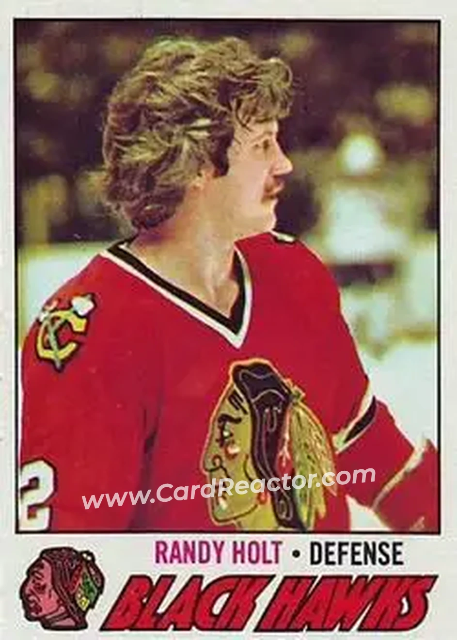 1977-78 Topps #34 - Randy Holt - Chicago Blackhawks - Front