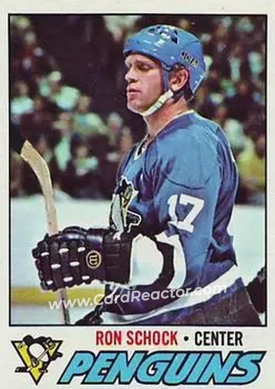 1977-78 Topps #51 - Ron Schock - Pittsburgh Penguins - Front