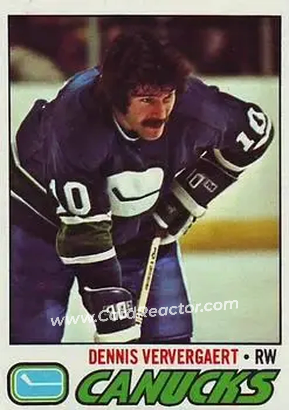 1977-78 Topps #56 - Dennis Ververgaert - Vancouver Canucks - Front 1977-78 Topps #56 - Dennis Ververgaert - Vancouver Canucks - Front