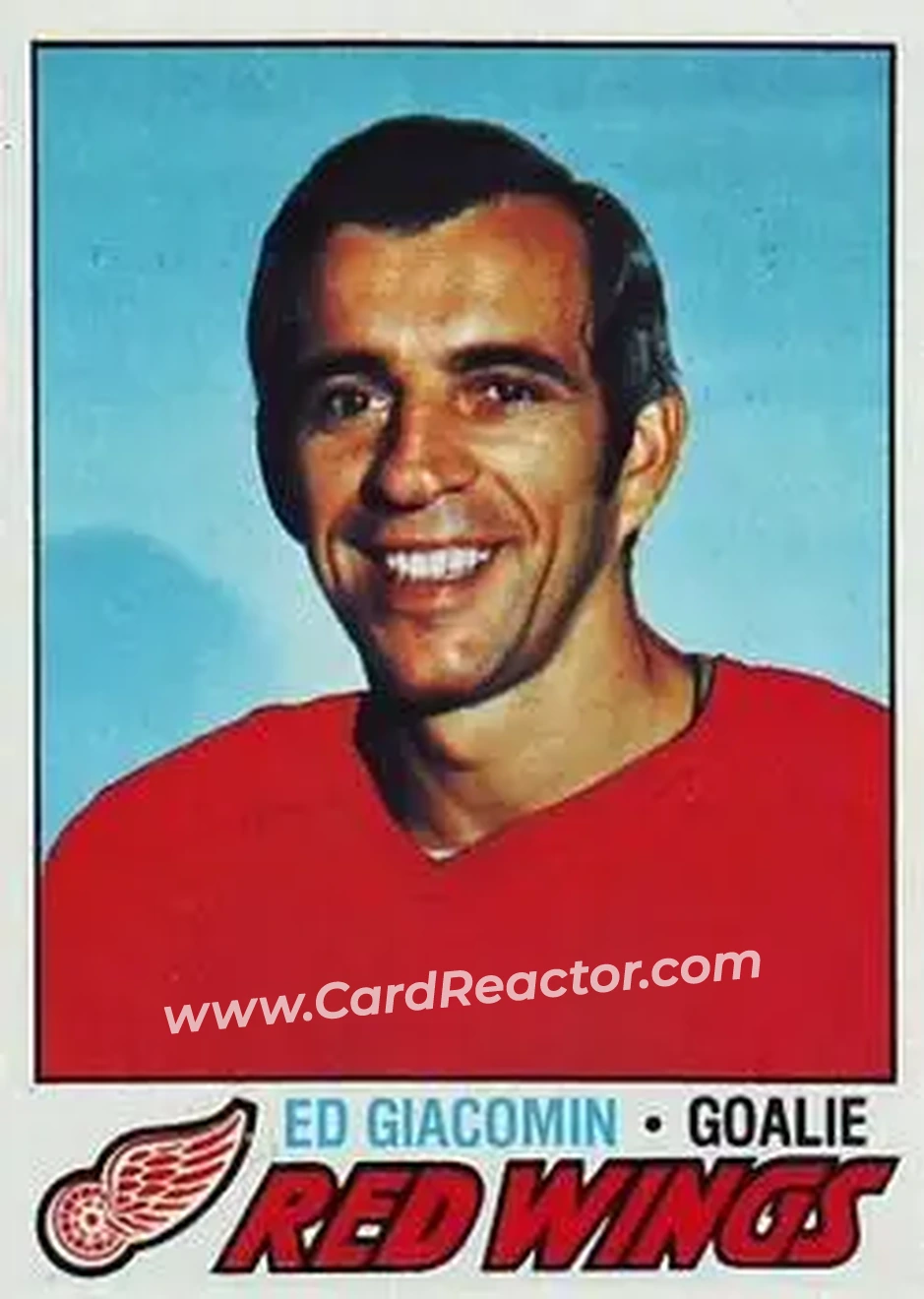 1977-78 Topps #70 - Eddie Giacomin - Detroit Red Wings - Front 1977-78 Topps #70 - Eddie Giacomin - Detroit Red Wings - Front