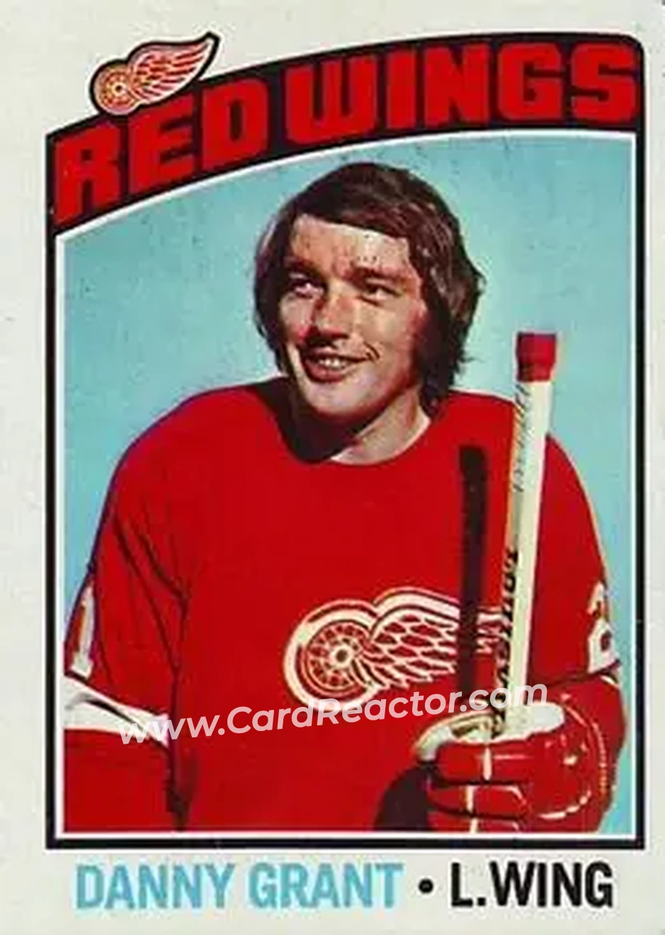 1976-77 Topps #16 - Danny Grant - Detroit Red Wings - Front