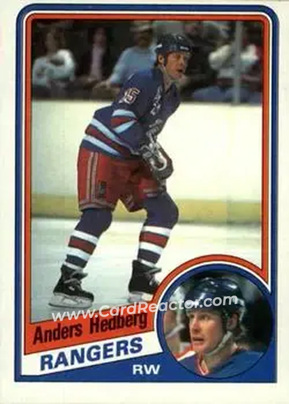 1984-85 Topps #107 - Anders Hedberg - New York Rangers - Front 1984-85 Topps #107 - Anders Hedberg - New York Rangers - Front