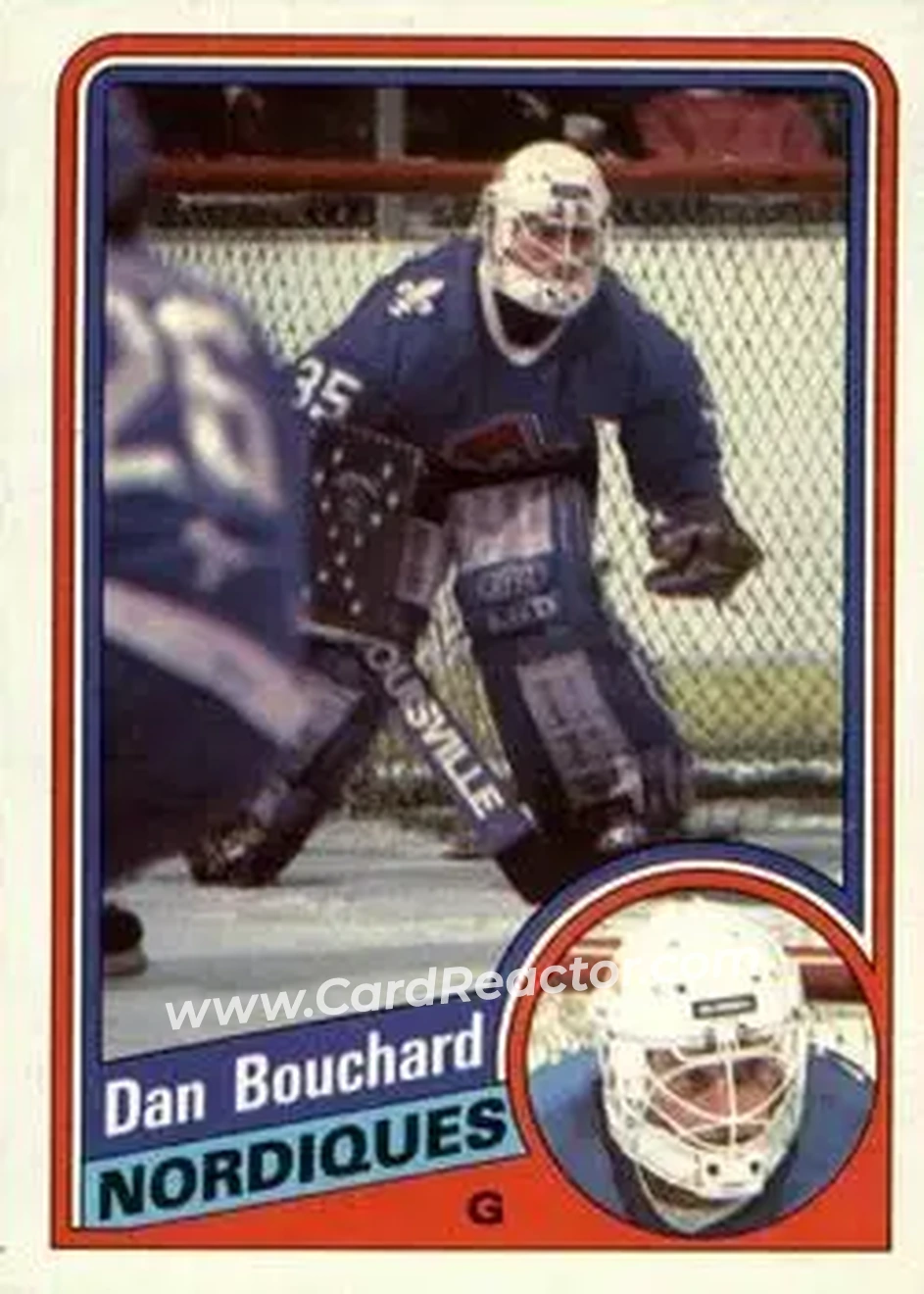 1984-85 Topps #128 - Dan Bouchard - Quebec Nordiques - Front 1984-85 Topps #128 - Dan Bouchard - Quebec Nordiques - Front