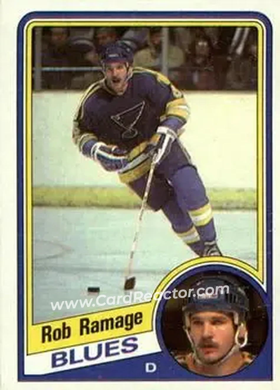 1984-85 Topps #134 - Rob Ramage - St. Louis Blues - Front