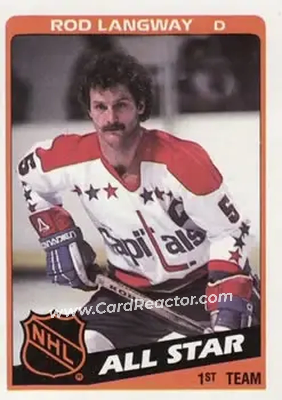 1984-85 Topps #156 - Rod Langway - Washington Capitals
