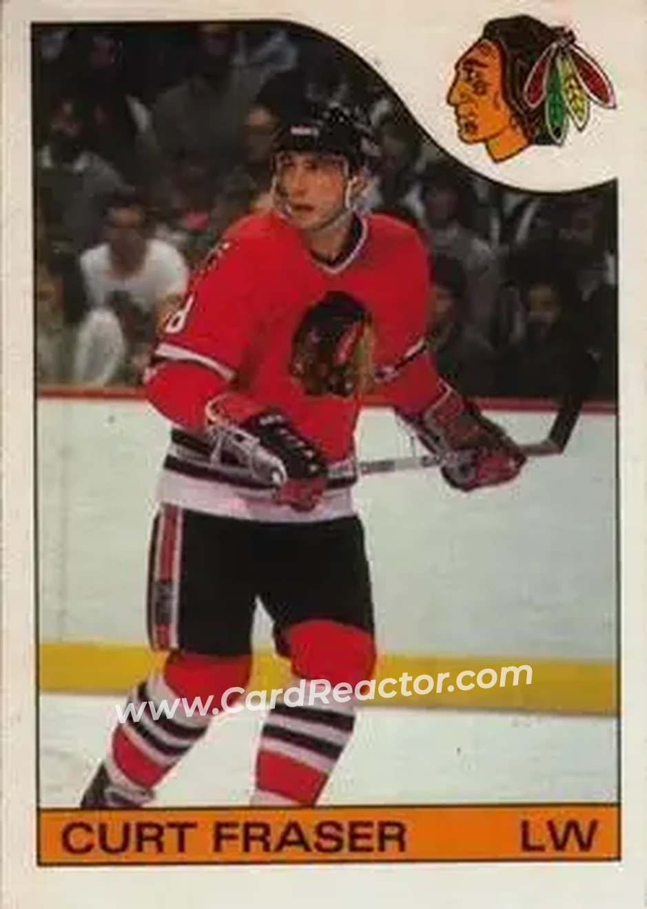 1985-86 O-Pee-Chee #3 - Curt Fraser - Chicago Blackhawks - Front 1985-86 O-Pee-Chee #3 - Curt Fraser - Chicago Blackhawks - Front